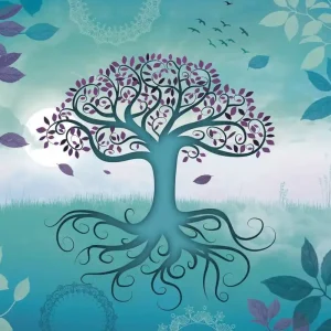 Illustration de l’Arbre de vie en coaching : un arbre aux racines profondes et aux branches déployées, symbolisant les ressources personnelles, les valeurs et le parcours de vie