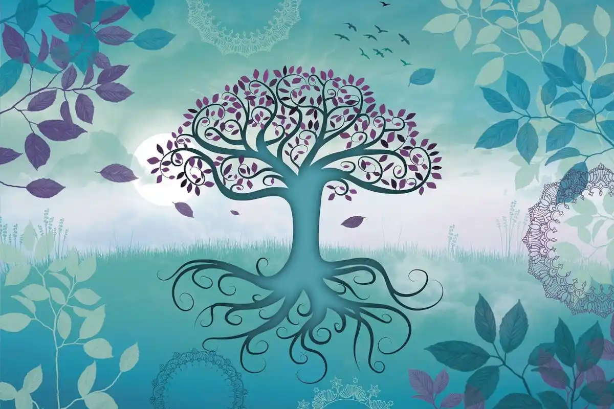 Illustration de l’Arbre de vie en coaching : un arbre aux racines profondes et aux branches déployées, symbolisant les ressources personnelles, les valeurs et le parcours de vie